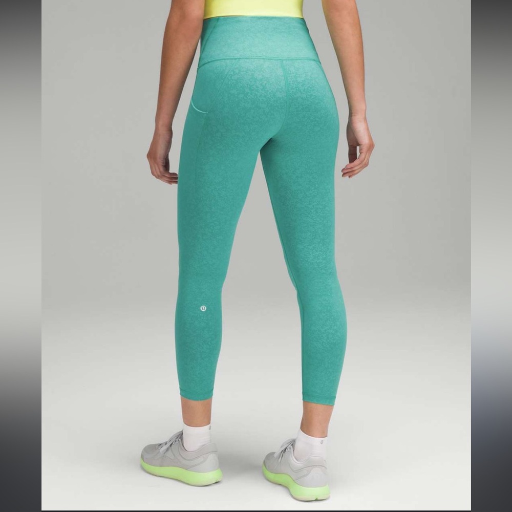 Lululemon Wunder Train High-Rise Tights with pockets Blaze Maldives Green size 4